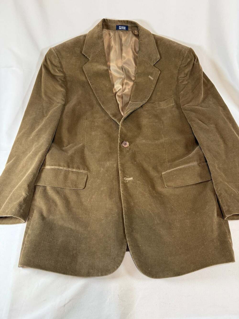 Meeting Street Mens Structured Corduroy Blazer Size 40 Short Brown Cotton Sport